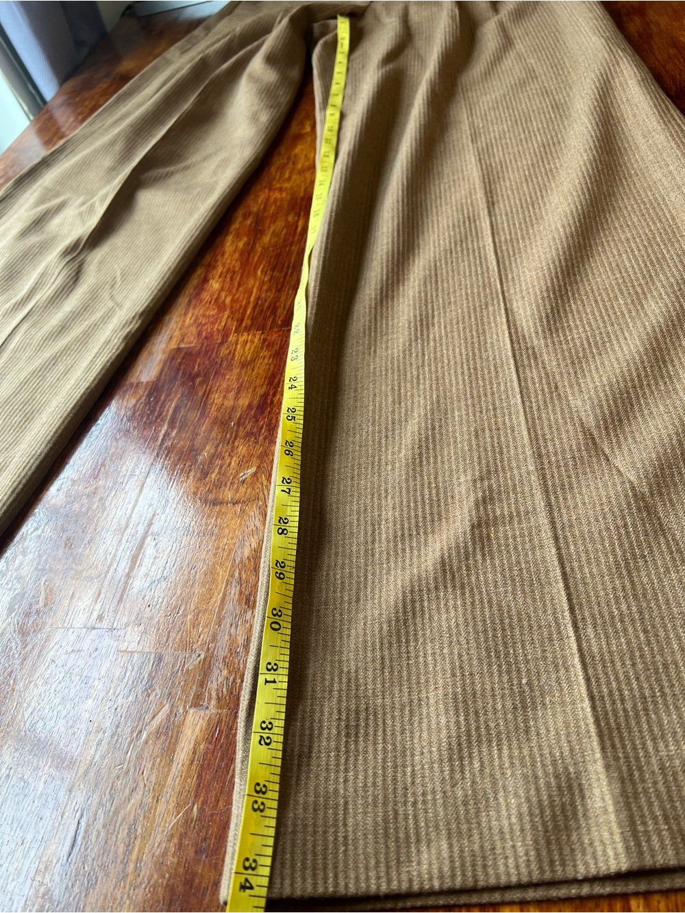 Diane Von Furstenberg Wool Blend Pink Lining Wide Leg Pant Size 4 Brown - Picture 9 of 9